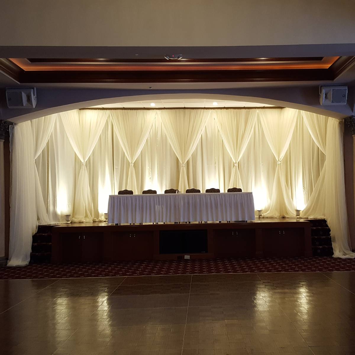 Custom Backdrop for La Pizzaria Crystal Room